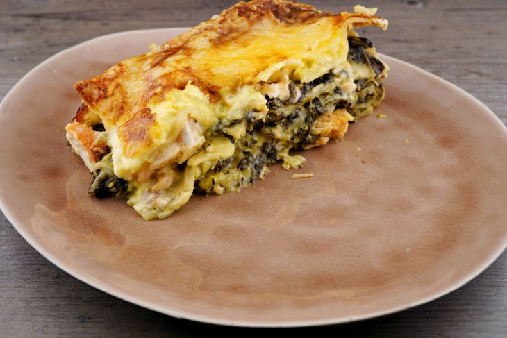Spinat Lasagne mit Lachs